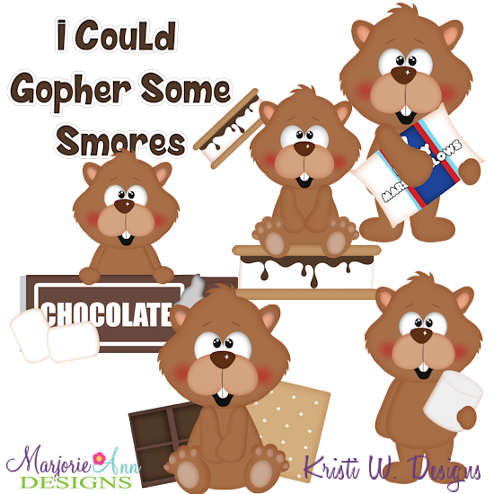 I Could Gopher Some Smores SVG Cutting Files + Clipart - Click Image to Close